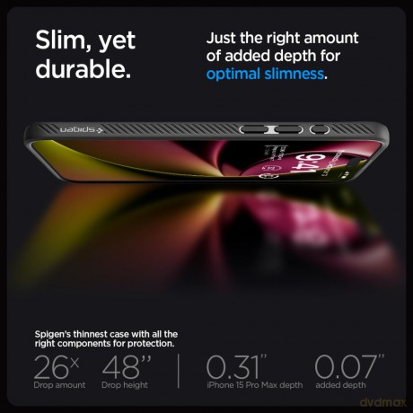 Spigen nakładka Liquid Air do iPhone 15 Pro Max 6,7" matowa czarna