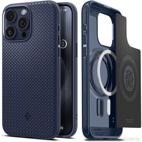 Spigen nakładka Mag Armor Magsafe do iPhone 15 Pro Max 6,7" granatowa