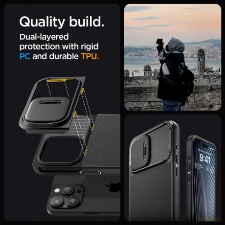 Spigen nakładka Optik Armor Mag Magsafe do iPhone 15 Pro 6,1" czarna