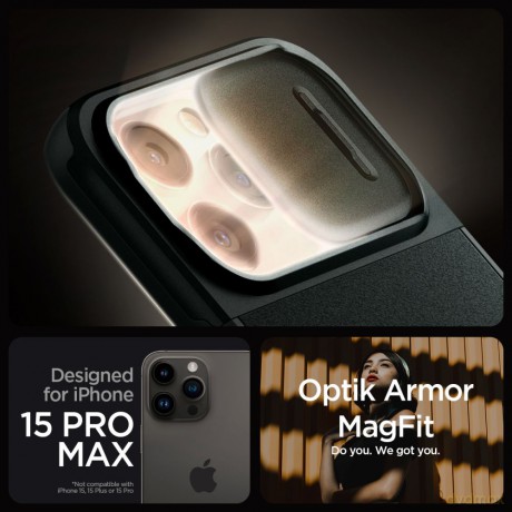 Spigen nakładka Optik Armor Mag Magsafe do iPhone 15 Pro Max 6,7" Abyss Green