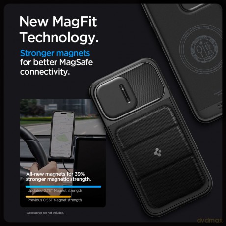 Spigen nakładka Optik Armor Mag Magsafe do iPhone 15 Pro Max 6,7" czarna