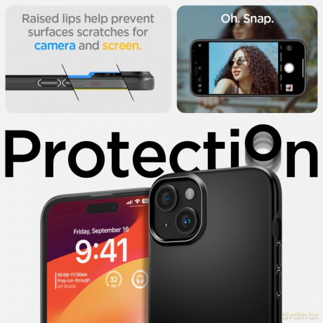 Spigen nakładka Thin Fit do iPhone 15 Plus 6,7" czarna