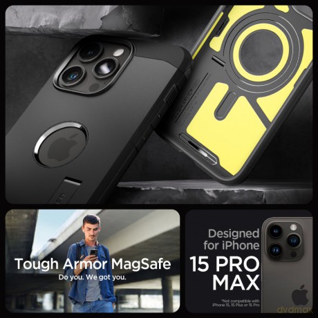Spigen nakładka Tough Armor Mag Magsafe do iPhone 15 Pro Max 6,7" czarna