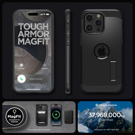 Spigen nakładka Tough Armor Mag Magsafe do iPhone 15 Pro Max 6,7" czarna
