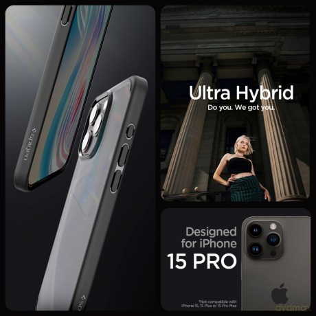 Spigen nakładka Ultra Hybrid do iPhone 15 Pro 6,1" Frost czarna