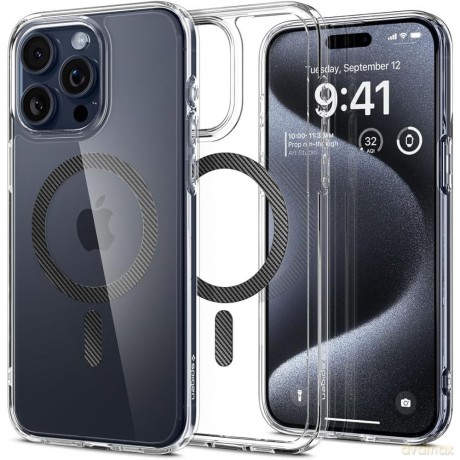 Spigen nakładka Ultra Hybrid Mag Magsafe do iPhone 15 Pro 6,1" Carbon Fiber