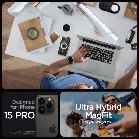 Spigen nakładka Ultra Hybrid Mag Magsafe do iPhone 15 Pro 6,1" Frost Clear