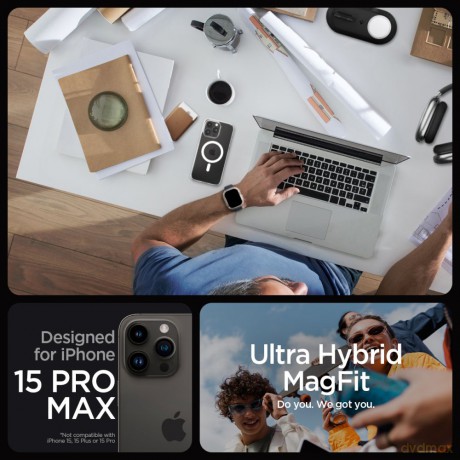 Spigen nakładka Ultra Hybrid Mag Magsafe do iPhone 15 Pro Max 6,7" biała