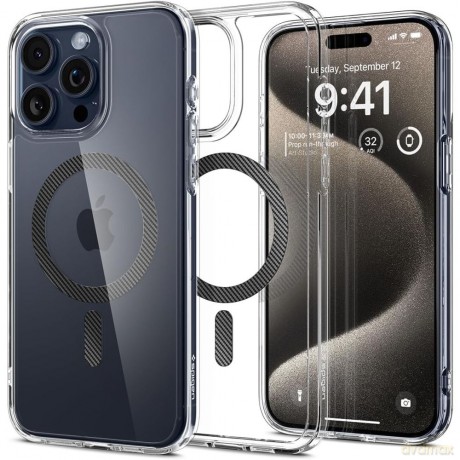 Spigen nakładka Ultra Hybrid Mag Magsafe do iPhone 15 Pro Max 6,7" Carbon Fiber