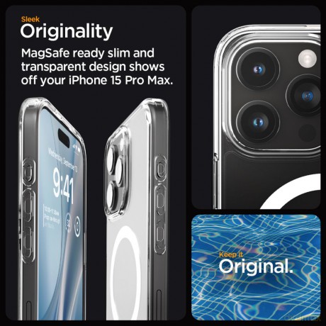 Spigen nakładka Ultra Hybrid Mag Magsafe do iPhone 15 Pro Max 6,7" Frost Clear