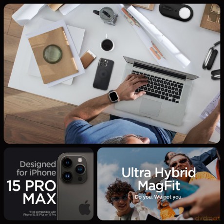 Spigen nakładka Ultra Hybrid Mag Magsafe do iPhone 15 Pro Max 6,7" Frost czarna