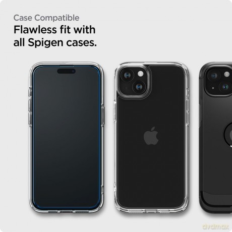 Spigen szkło hartowane ALM GLASS FC 2-PACK do iPhone 15 6,1" czarna
