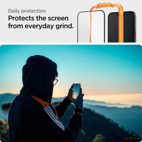 Spigen szkło hartowane ALM GLASS FC 2-PACK do iPhone 15 6,1" czarna