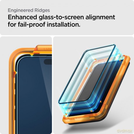 Spigen szkło hartowane ALM GLASS FC 2-PACK do iPhone 15 Pro 6,1" czarna