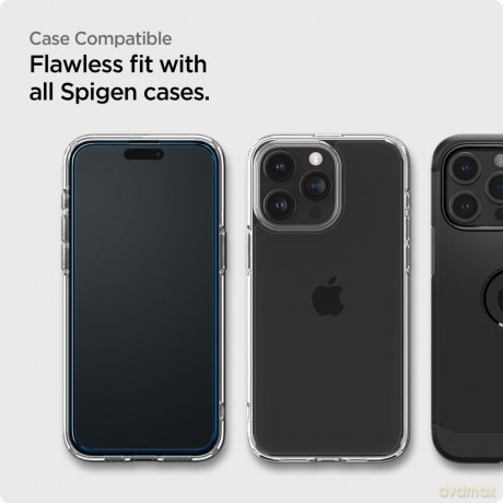 Spigen szkło hartowane ALM GLASS FC 2-PACK do iPhone 15 Pro Max 6,7" czarna