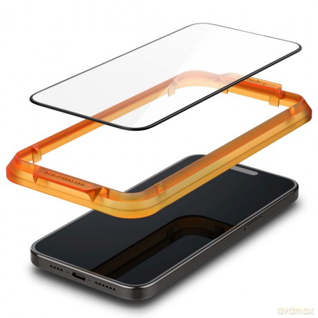Spigen szkło hartowane ALM GLASS FC 2-PACK do iPhone 15 Pro Max 6,7" czarna