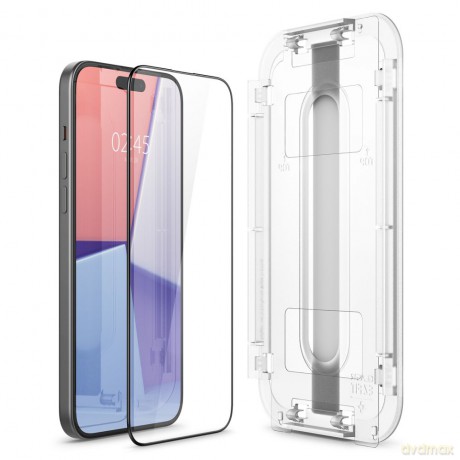 Spigen szkło hartowane GLAS.TR "EZ FIT" FC 2-PACK do iPhone 15 6,1" czarna