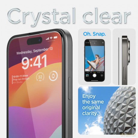 Spigen szkło hartowane GLAS.TR "EZ FIT" FC 2-PACK do iPhone 15 Plus 6,7" czarna
