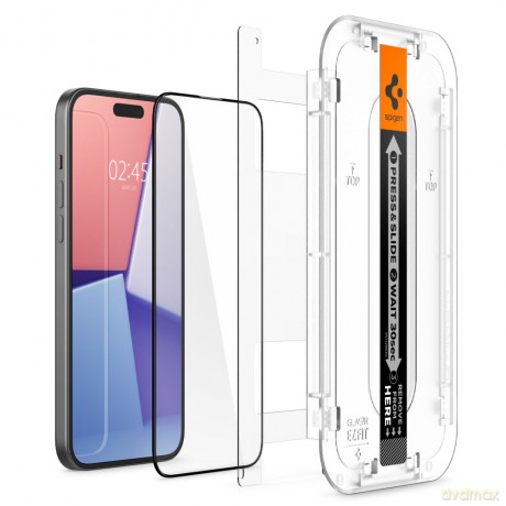 Spigen szkło hartowane GLAS.TR "EZ FIT" FC 2-PACK do iPhone 15 Plus 6,7" czarna