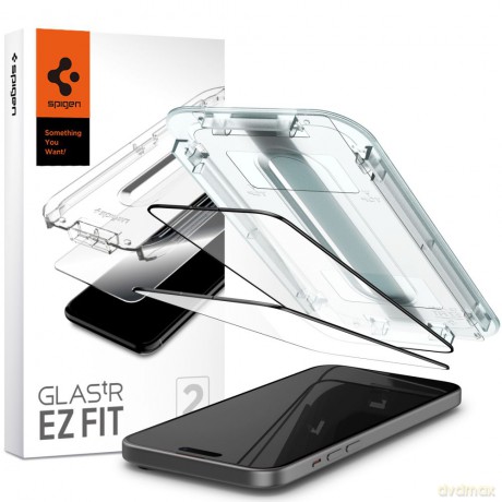 Spigen szkło hartowane GLAS.TR "EZ FIT" FC 2-PACK do iPhone 15 Plus 6,7" czarna