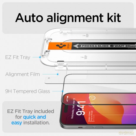 Spigen szkło hartowane GLAS.TR "EZ FIT" FC do iPhone 15 6,1" czarna