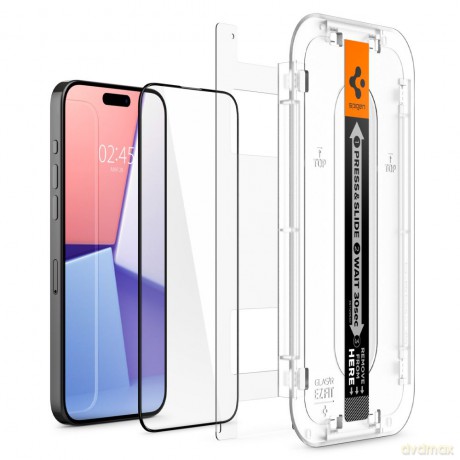 Spigen szkło hartowane GLAS.TR "EZ FIT" FC do iPhone 15 Pro 6,1" czarna