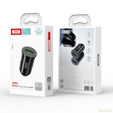 XO ładowarka samochodowa CC35 QC 3.0 18W 1x USB czarna