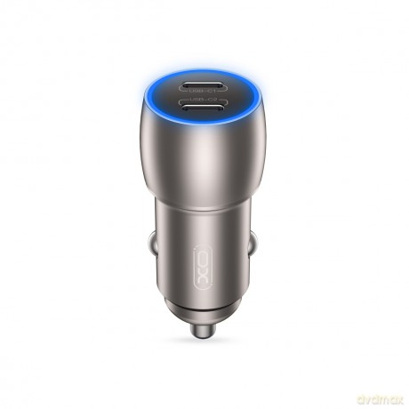 XO ładowarka samochodowa CC51 PD 40W 2x USB-C szara