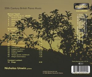 Unwin,Nicholas: 20th Century British Piano Mus [CD]