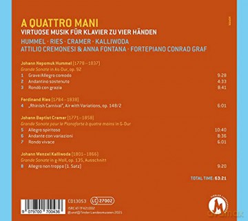 Attilio Cremonesi: A Quattro Mani - Virtuose Musik Für Klavier Zu Vier Händen [CD]