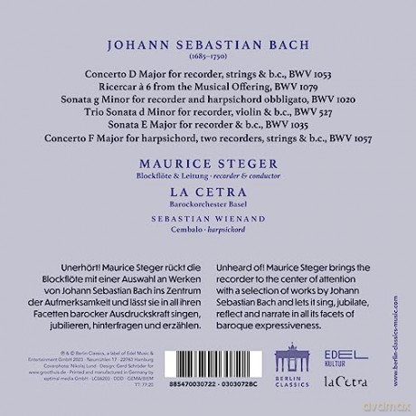 Maurice Steger: A Tribute To Bach [CD]