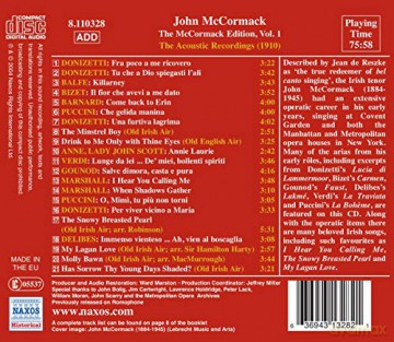 Mccormack,John: Acoustic Recordings (1910) [CD]