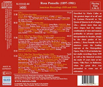 Ponselle,Rosa: American Recordings 1939+1954 [3CD]