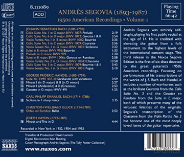 Andres Segovia: Andres Segovia (1893-1987) 1950s American Recordings Vol. 1 [CD]