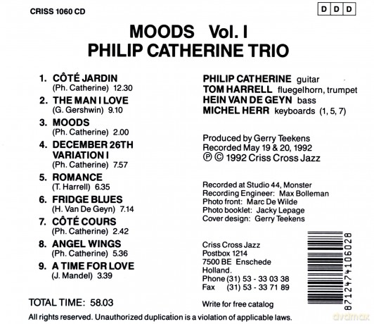 Catherine, Philip Quartet (T. Harrell, H. Van De Geyn, M. Herr): Moods Vol. I [CD]
