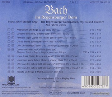 Stoiber,Franz J.: Bach Im Regensburger Dom [CD]