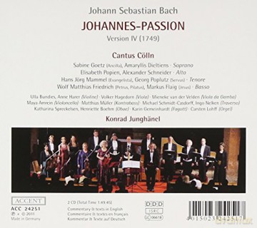 Cantus Cölln: Bach: Johannes-Passion (4.Version 1749) [2CD]