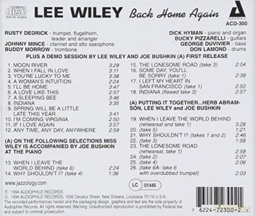 Lee Wiley: Back Home Again [CD]
