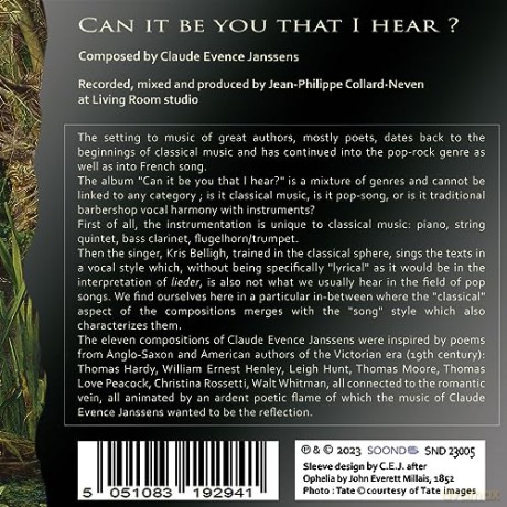 Janssens,Claude-Evence: Can It Be You That I Hear [CD]