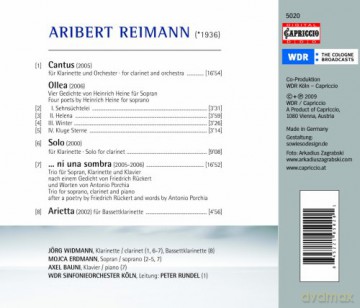 Widmann: Cantus/Ollea/Arietta/Solo/Ni Una Sombra [CD]
