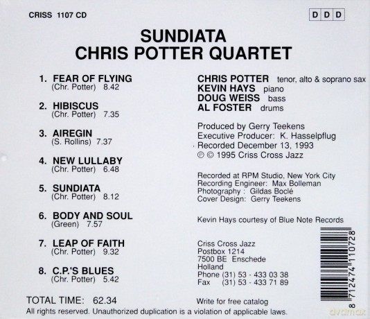 Chris Potter Quartet: Sundiata [CD]