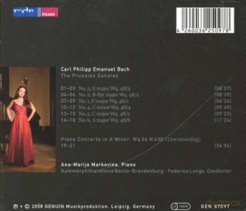Ana-Marija Markovina: Carl Philipp Emanuel Bach: Die Preussischen Sonaten [CD]