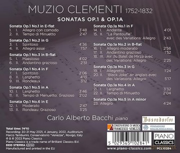 Bacchi,Carlo Alberto: Clementi:Sonatas Op.1&Op.1a [CD]