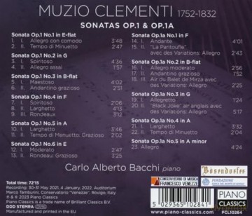 Bacchi,Carlo Alberto: Clementi:Sonatas Op.1&Op.1a [CD]