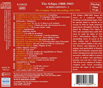 Schipa,Tito: Complete Recordings Vol. 1 [CD]