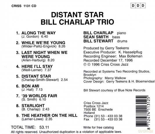 Charlap, Bill Trio (S. Smith, B. Stewart): Distant Star [CD]
