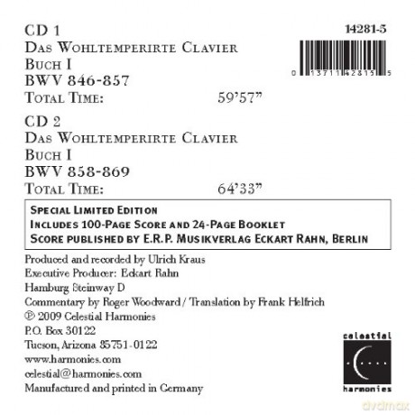 Roger Woodward: Das Wohltemperierte Klavier Buch I (Mit Partitur, Autograph-Faksimile) [2CD]