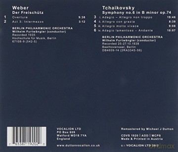 Furtwängler,Wilhelm: Der Freischütz Ouvert./Sinfonie 6 [CD]