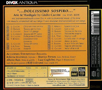 Accademia Strumentale Italiana: Dolcissimo Sospiro - Arie E Madrigali [CD]