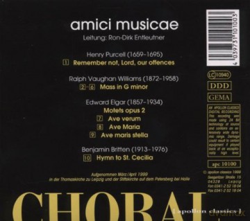 Amici Musicae: English Choral Music Vol.1 [CD]